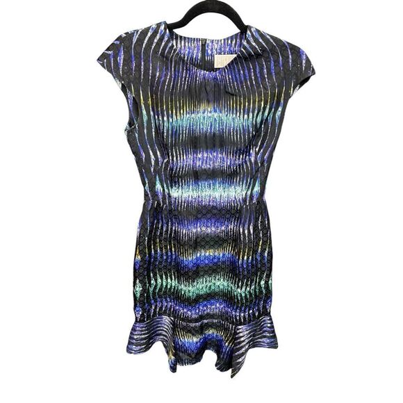 ASO BLAIR WALDORF PETER PILOTTO Digitally Printed Silk Dress Knee length sz 4 US - Picture 9 of 16